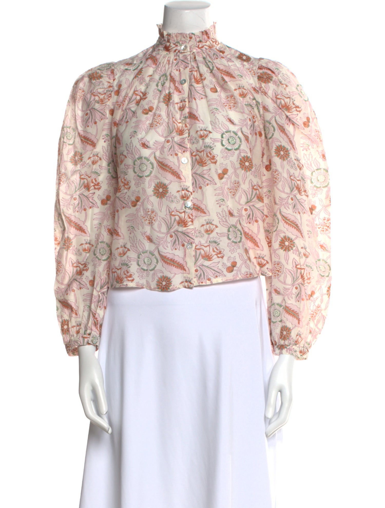 Alix of Bohemia Floral Print Mock Neck Blouse