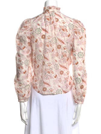 Alix of Bohemia Floral Print Mock Neck Blouse
