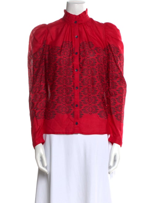 Alix of Bohemia Printed Mock Neck Blouse