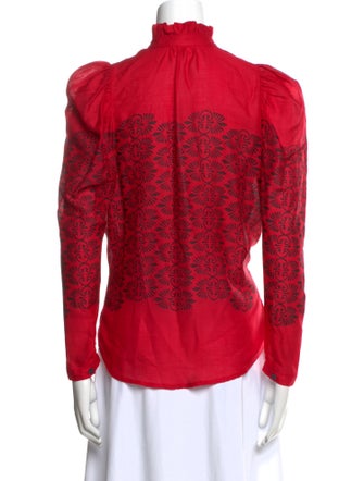 Alix of Bohemia Printed Mock Neck Blouse