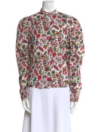 Alix of Bohemia Floral Print Mock Neck Blouse