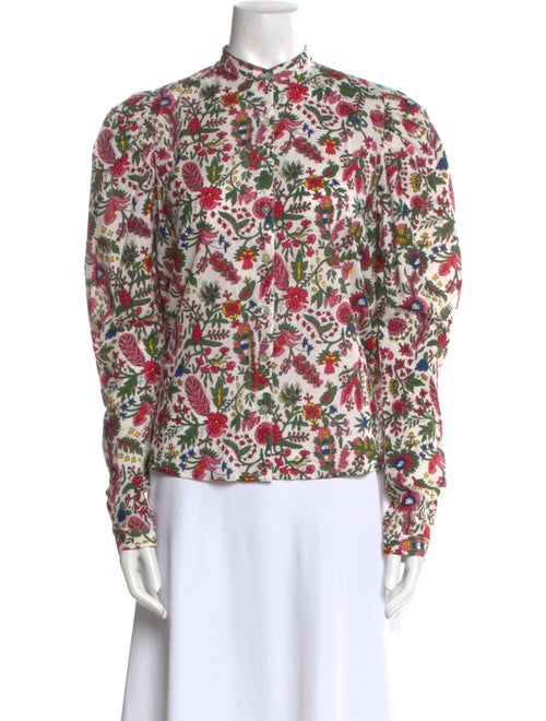 Alix of Bohemia Floral Print Mock Neck Blouse