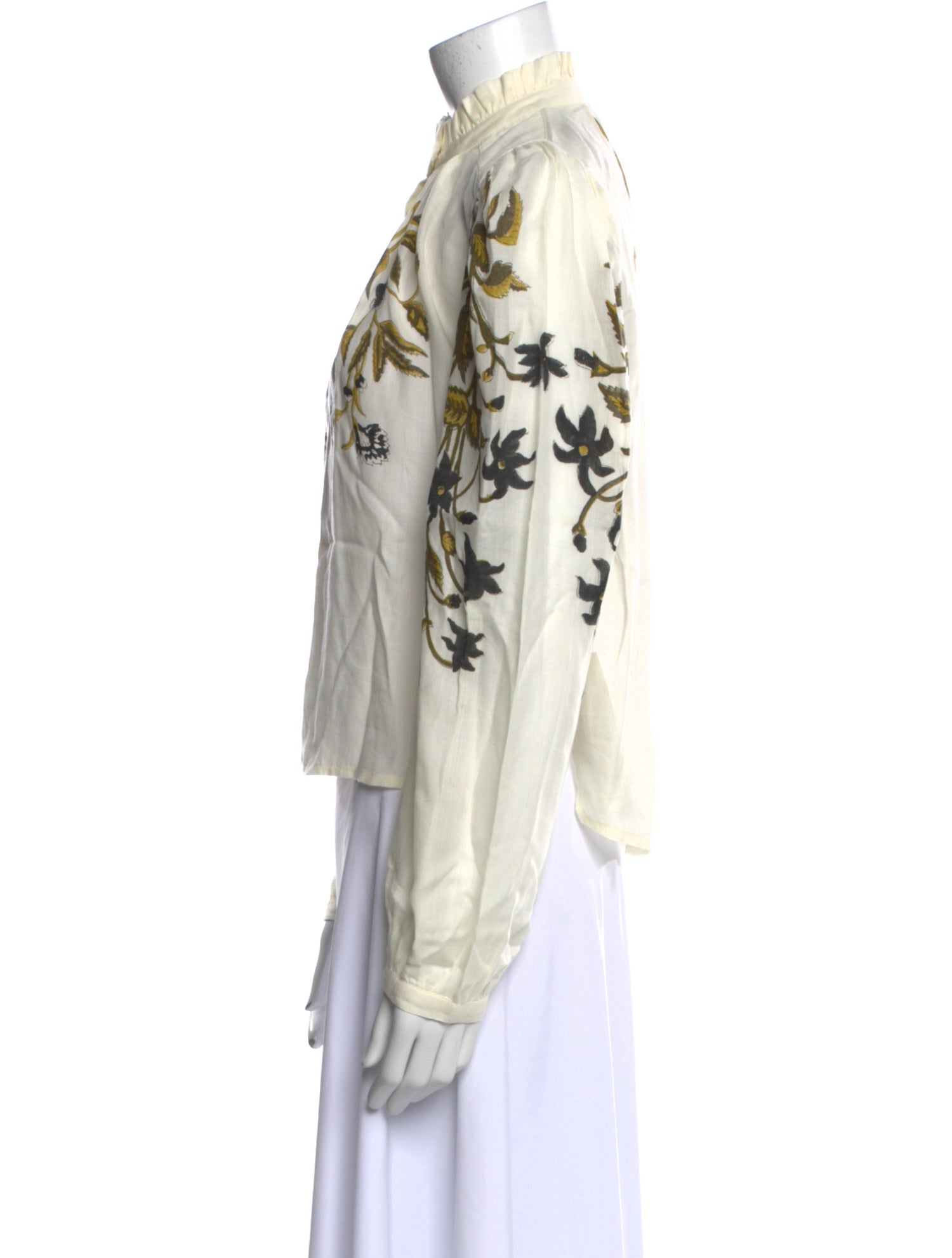 Alix of Bohemia Printed Mock Neck Button-Up Top