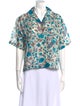 Alix of Bohemia Floral Print Short Sleeve Button-Up Top