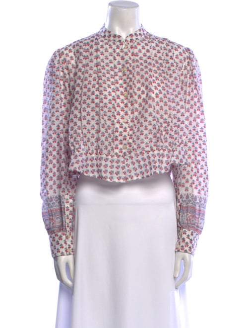 Alix of Bohemia Floral Print Mock Neck Crop Top