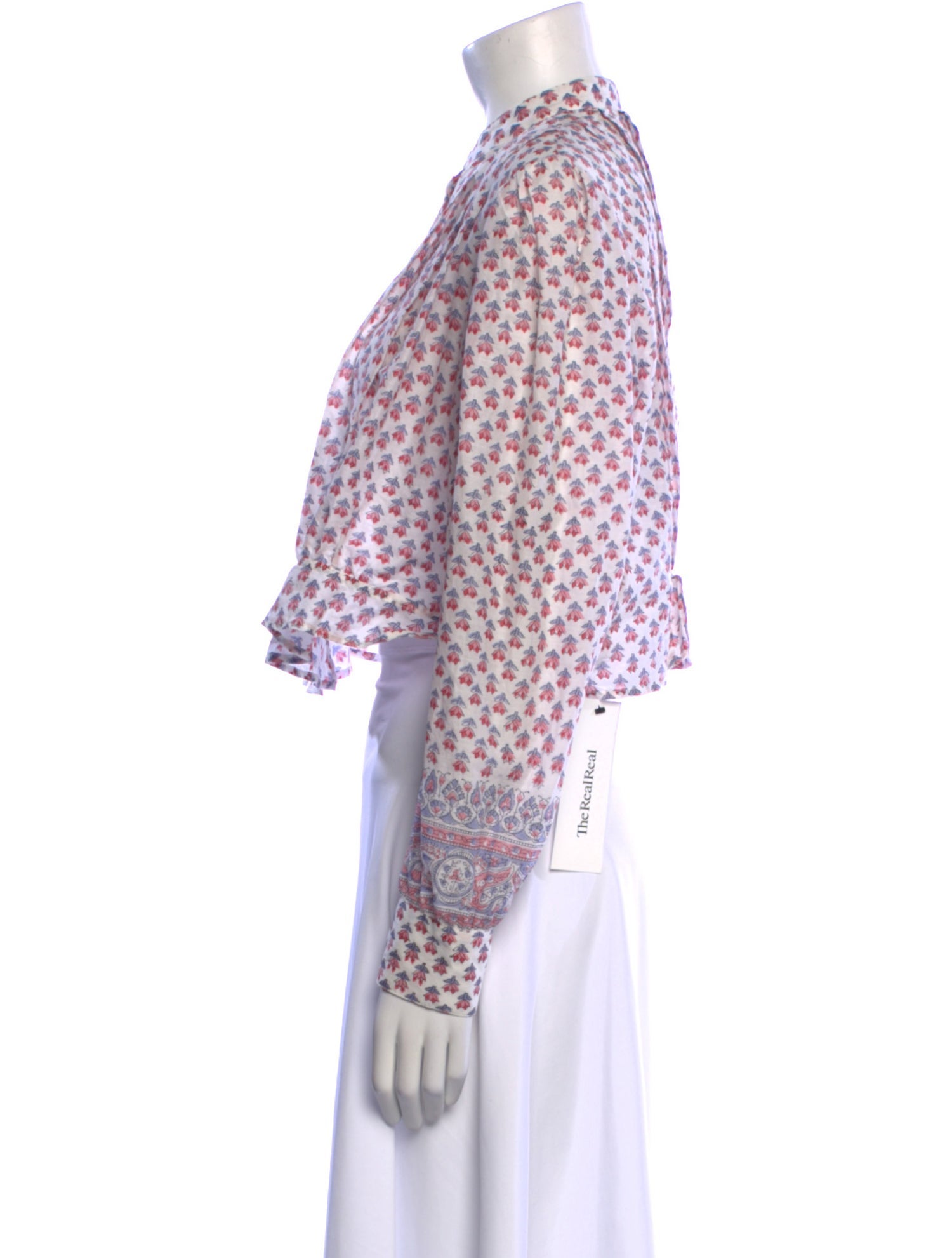 Alix of Bohemia Floral Print Mock Neck Crop Top