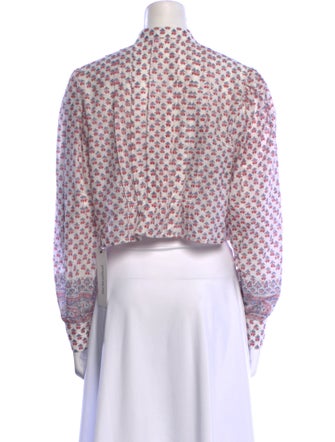 Alix of Bohemia Floral Print Mock Neck Crop Top