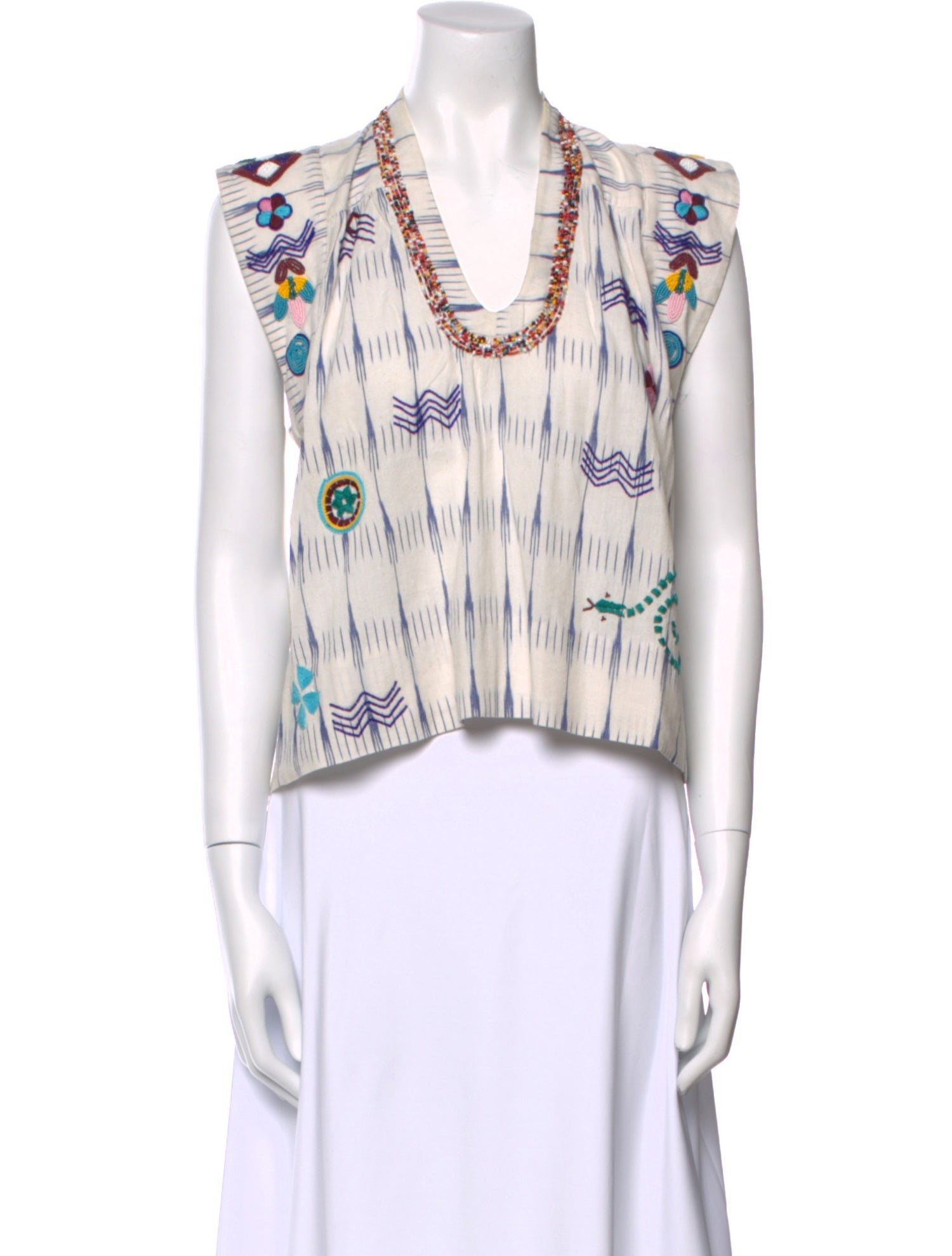 Alix of Bohemia Printed Cowl Neck Crop Top