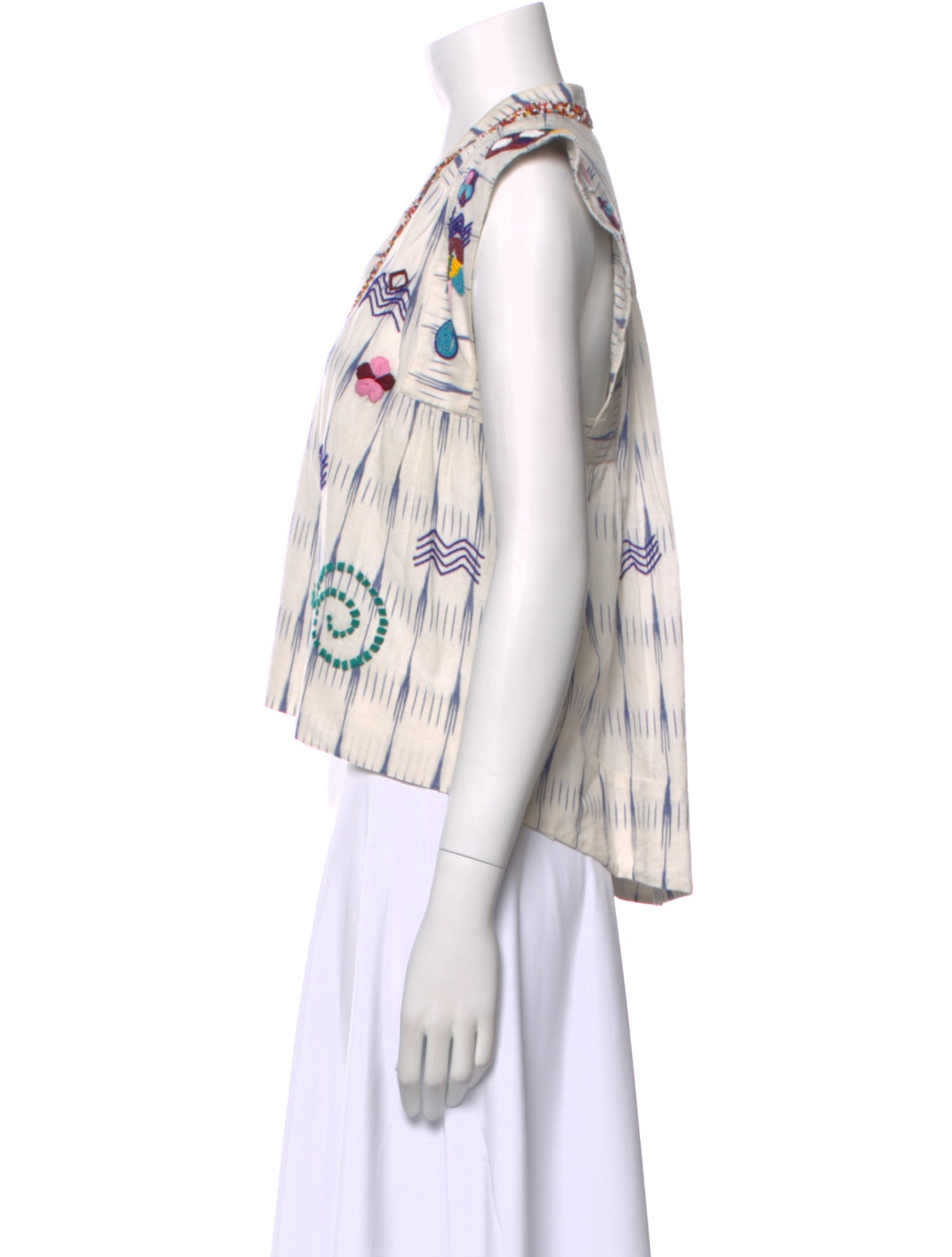 Alix of Bohemia Printed Cowl Neck Crop Top