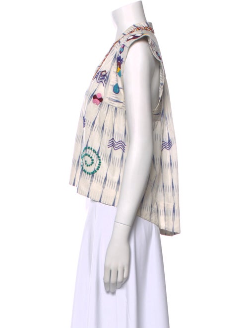 Alix of Bohemia Printed Cowl Neck Crop Top