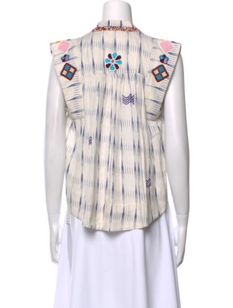 Alix of Bohemia Printed Cowl Neck Crop Top