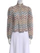Alix of Bohemia Floral Print Mock Neck Crop Top