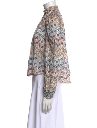 Alix of Bohemia Floral Print Mock Neck Crop Top