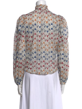 Alix of Bohemia Floral Print Mock Neck Crop Top