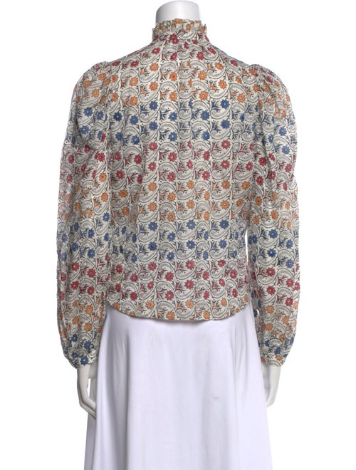 Alix of Bohemia Floral Print Mock Neck Crop Top