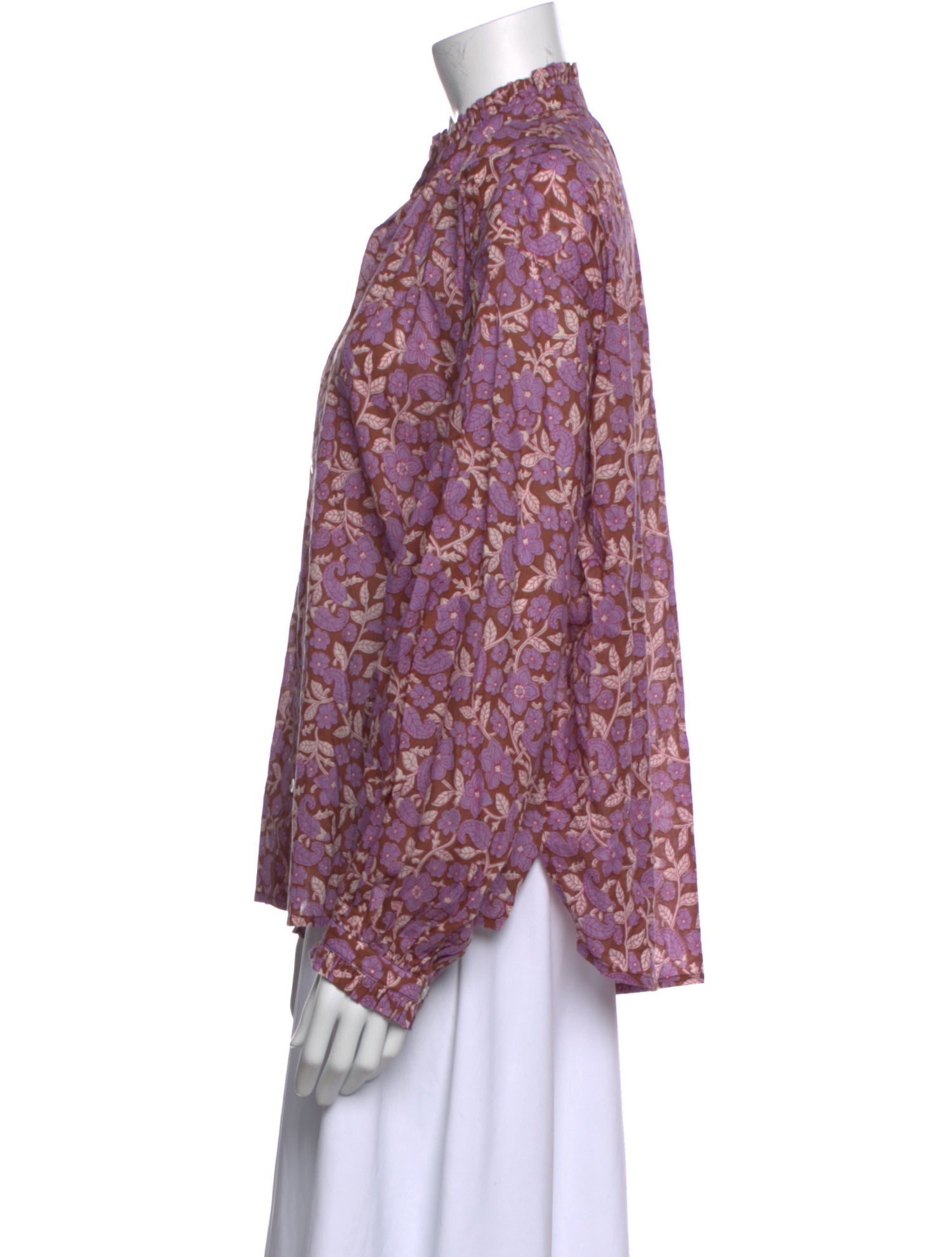 Alix of Bohemia Floral Print Mock Neck Button-Up Top w/ Tags