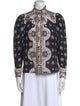 Alix of Bohemia Printed Mock Neck Button-Up Top