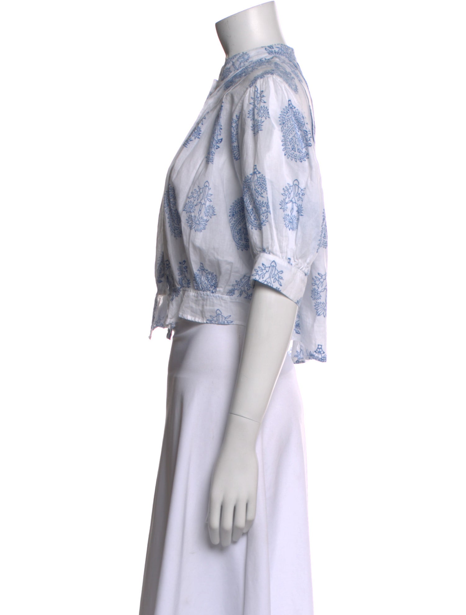 Alix of Bohemia Floral Print Mock Neck Crop Top