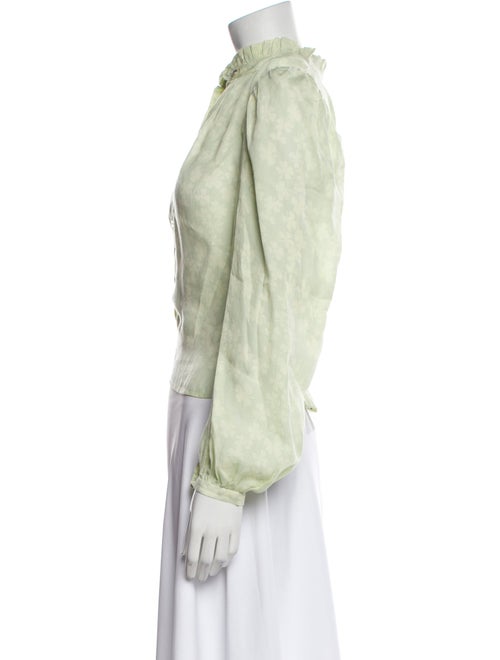 Alix of Bohemia Mock Neck Long Sleeve Button-Up Top