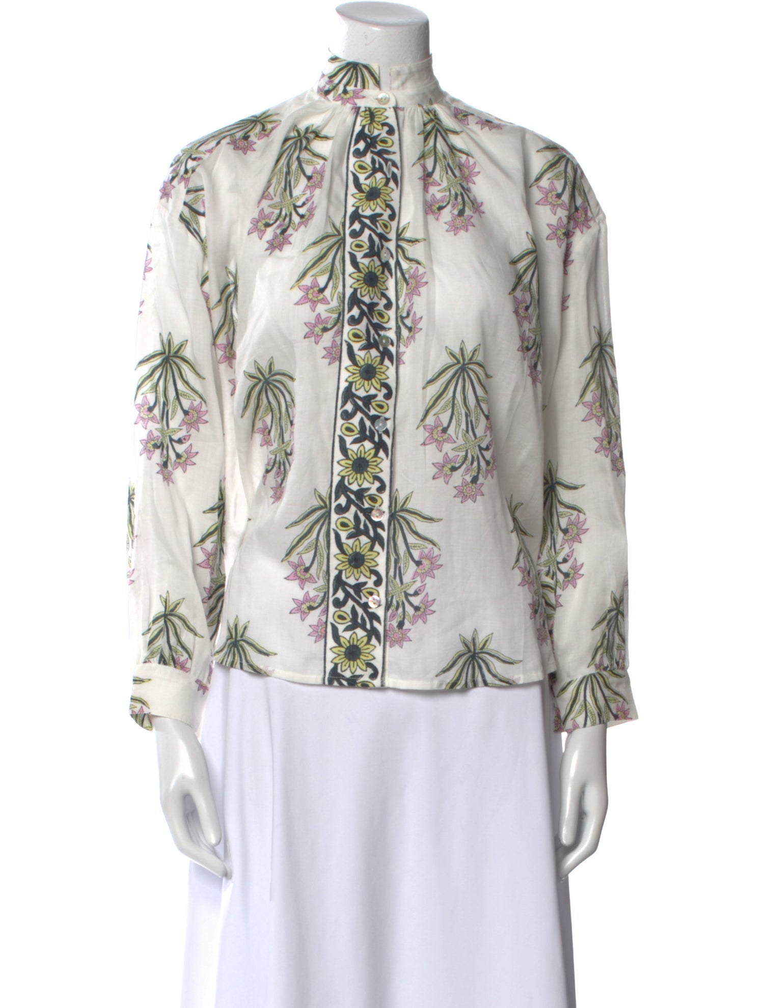 Alix of Bohemia Floral Print Mock Neck Blouse