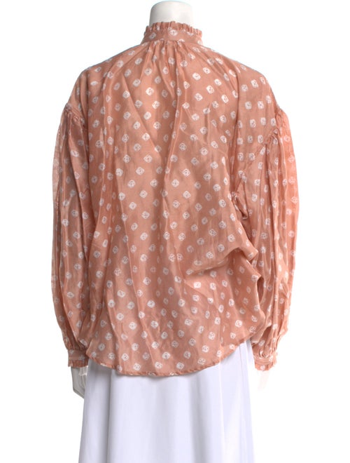 Alix of Bohemia Polka Dot Print Mock Neck Blouse