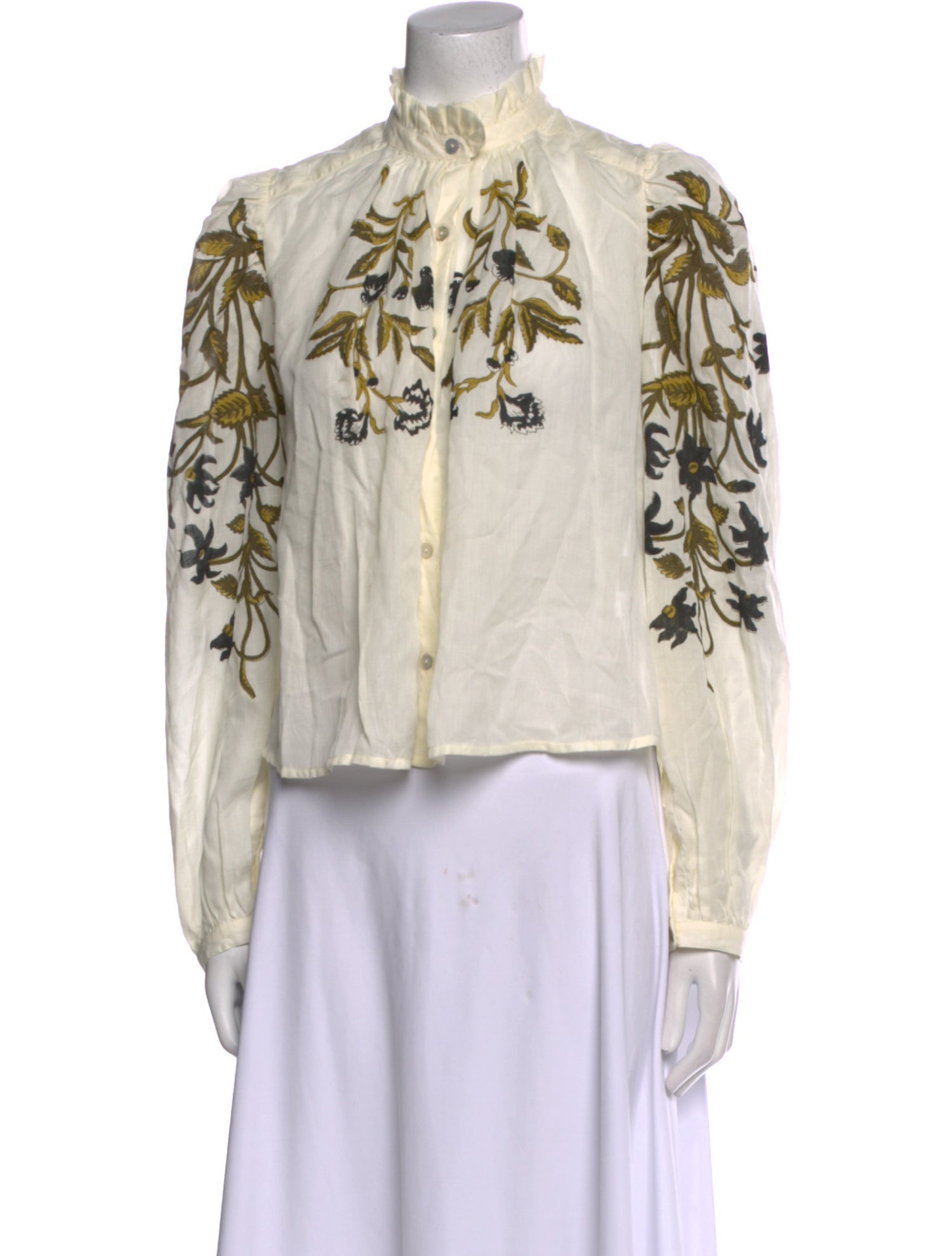 Alix of Bohemia Floral Print Mock Neck Blouse