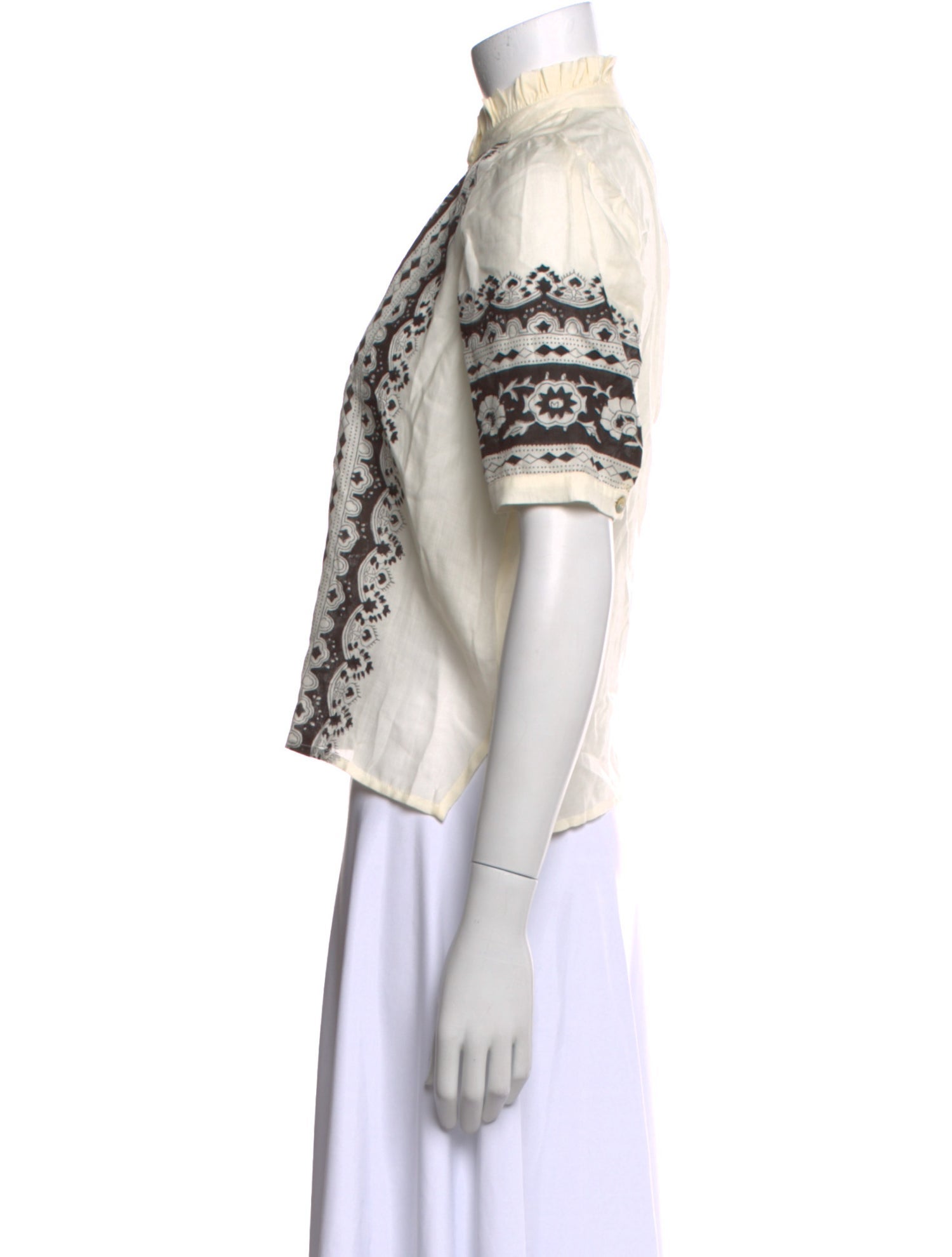 Alix of Bohemia Printed Mock Neck Crop Top