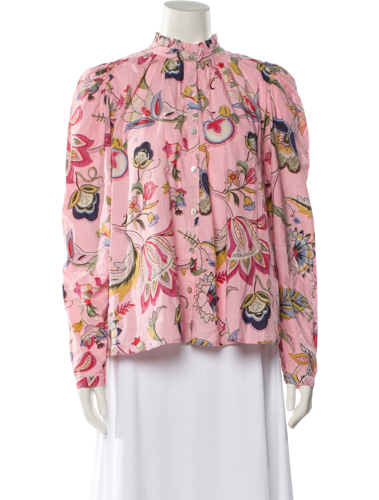 Alix of Bohemia Floral Print Mock Neck Blouse