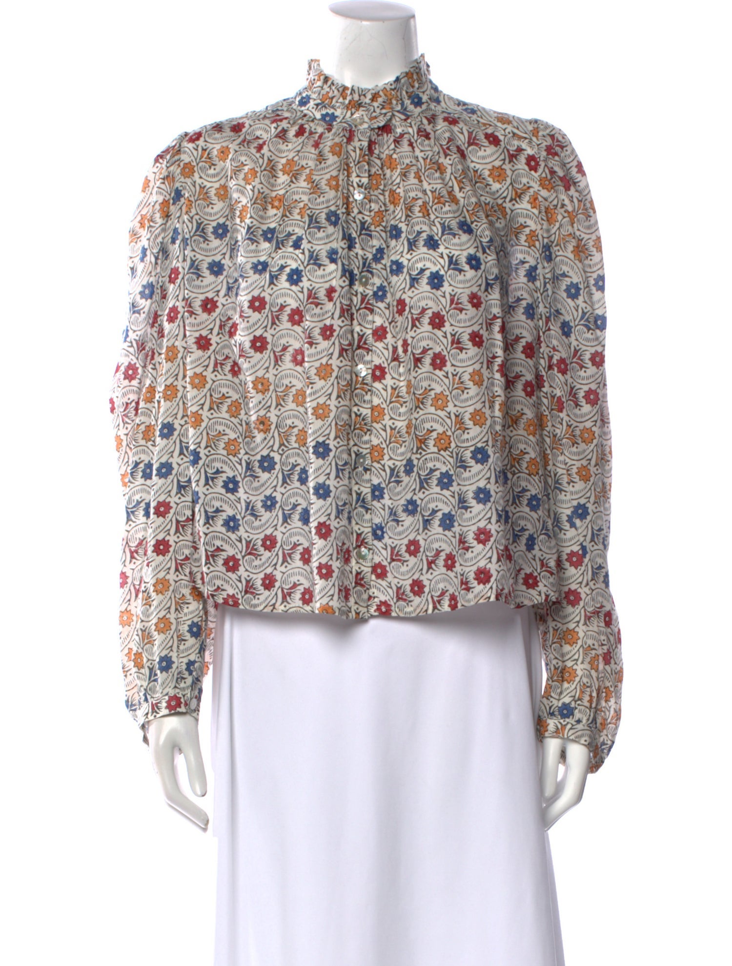 Alix of Bohemia Floral Print Mock Neck Blouse