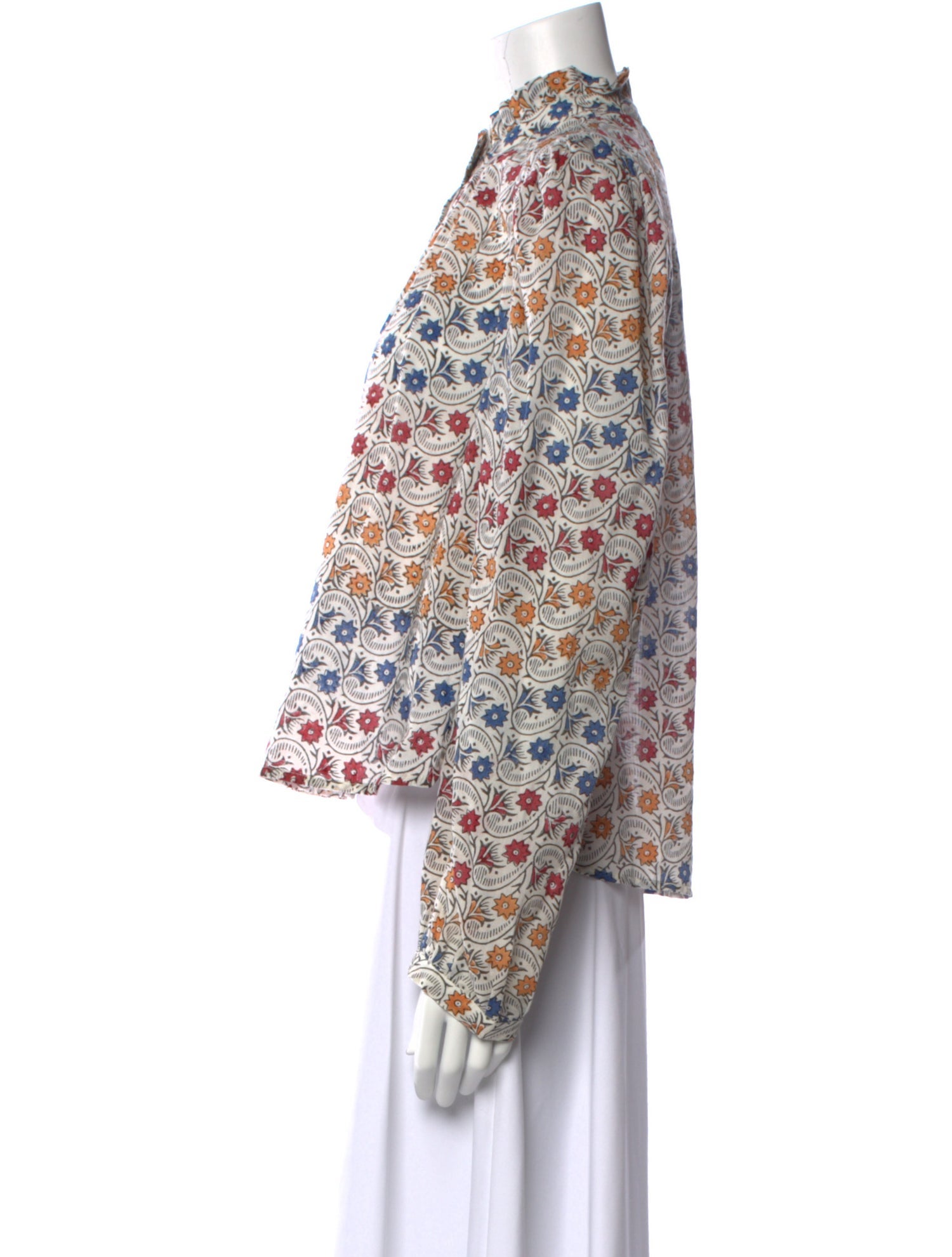 Alix of Bohemia Floral Print Mock Neck Blouse