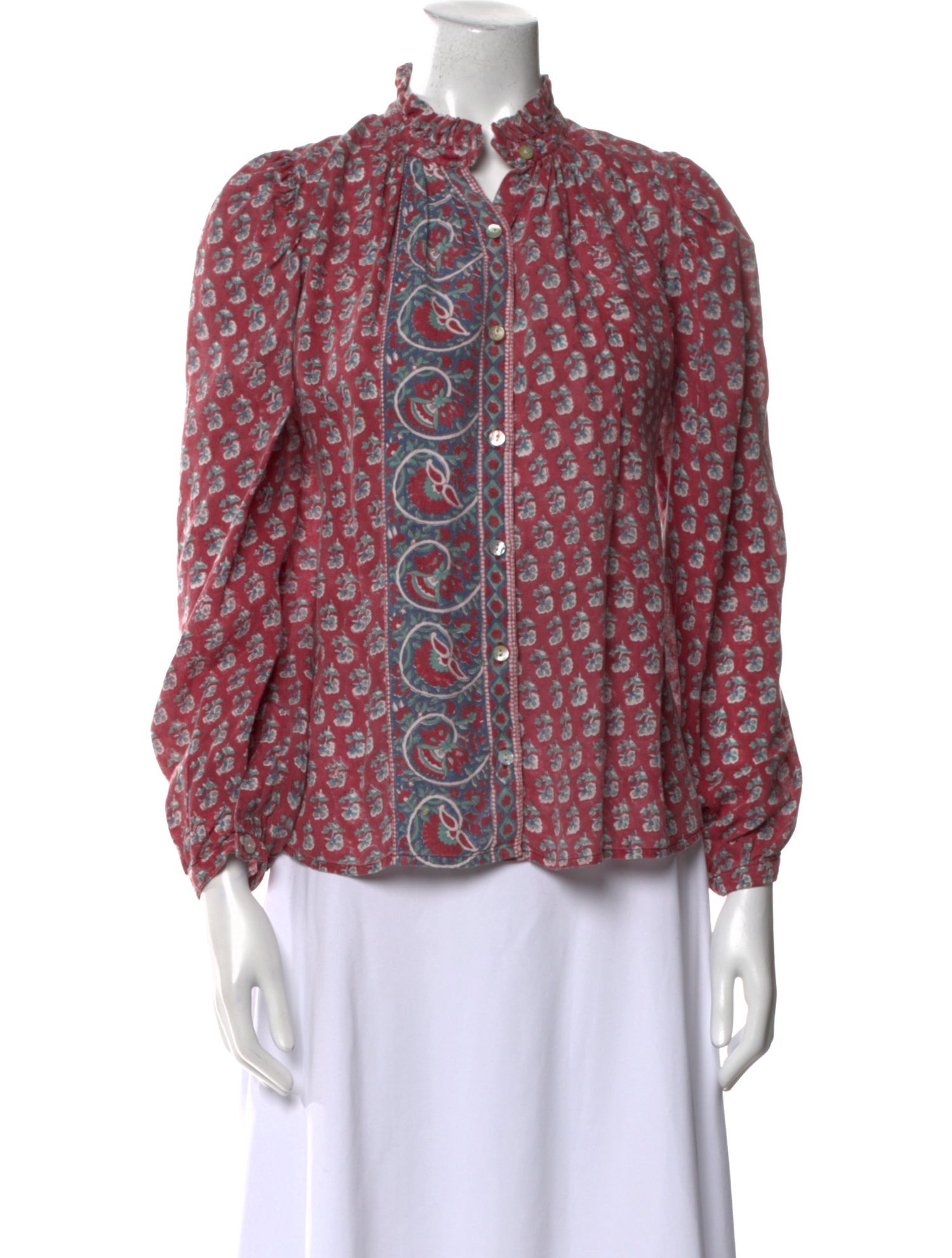 Alix of Bohemia Floral Print Mock Neck Blouse