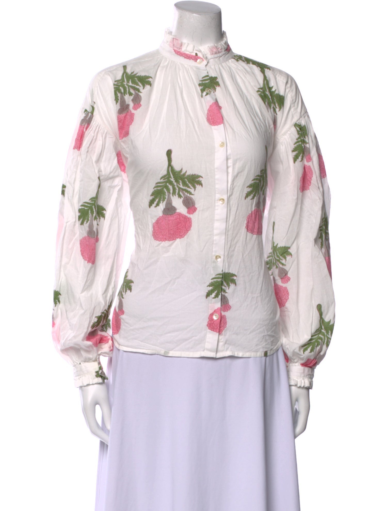 Alix of Bohemia Floral Print Mock Neck Blouse