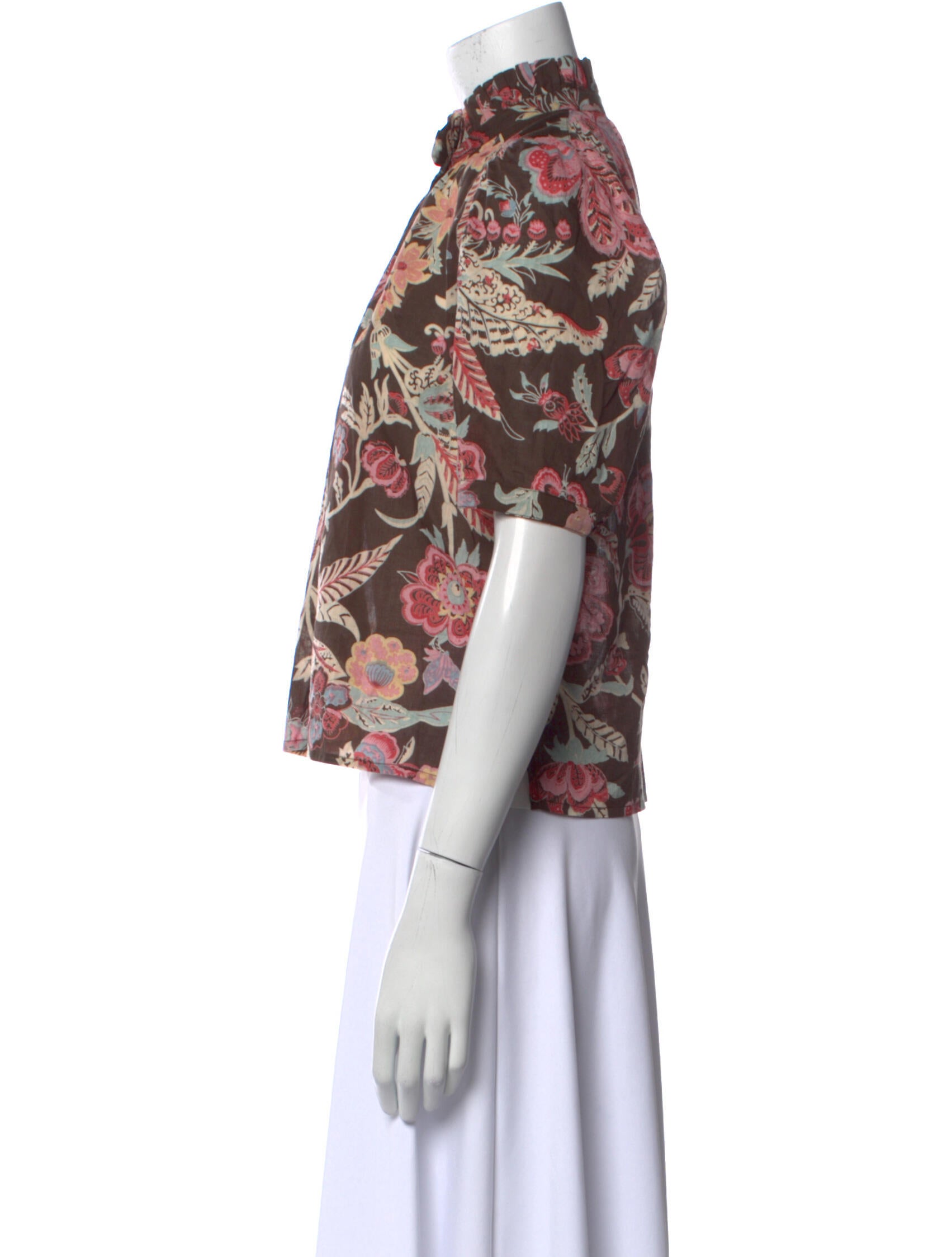 Alix of Bohemia Floral Print Mock Neck Blouse