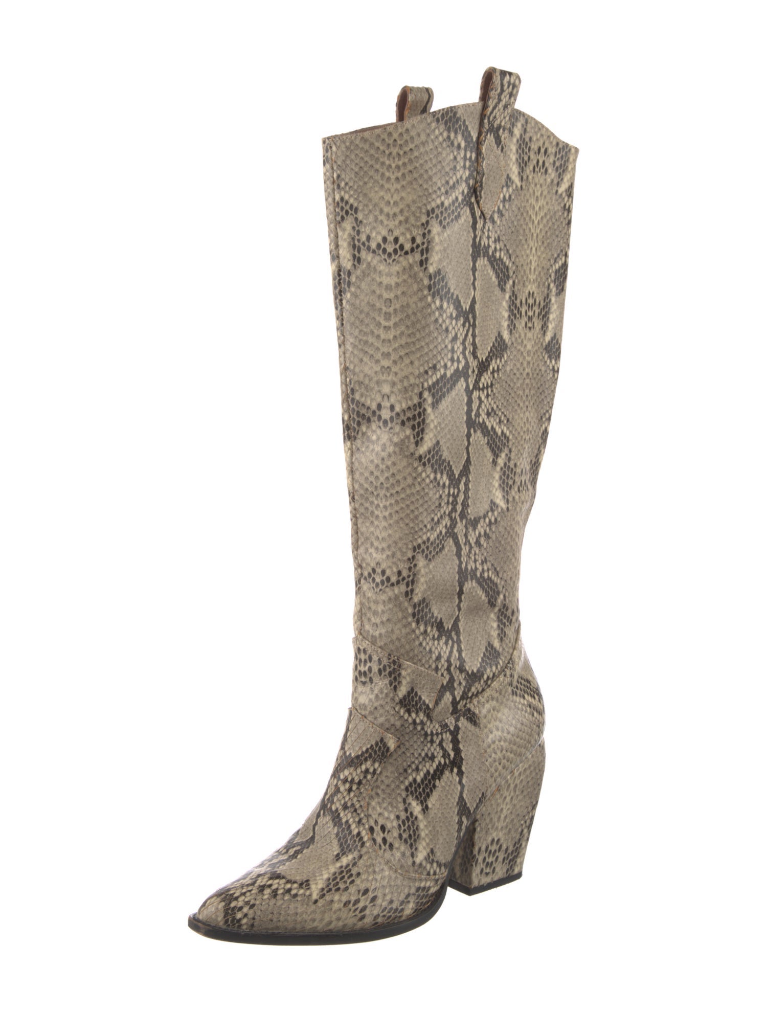 Alias Mae Leather Animal Print Boots