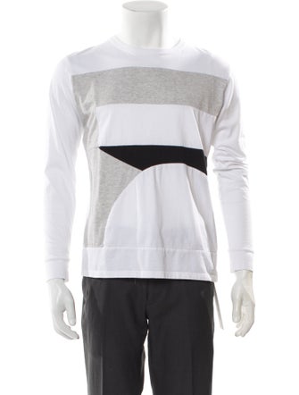 Aloye Colorblock Pattern Crew Neck Henley