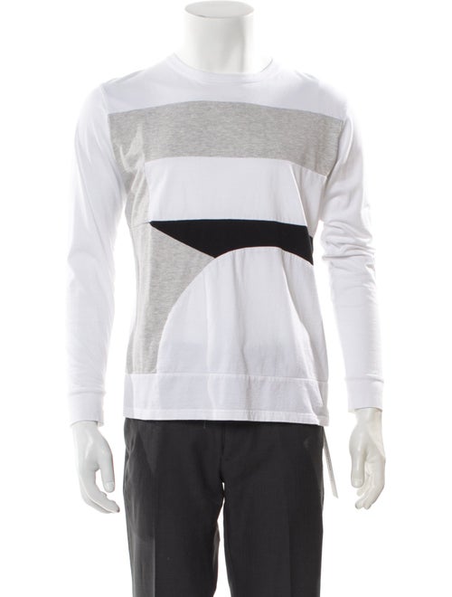 Aloye Colorblock Pattern Crew Neck Henley