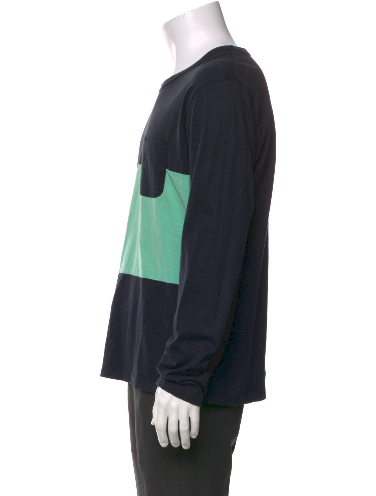 Aloye Colorblock Pattern Crew Neck T-Shirt