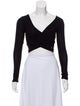Plunge Neckline Long Sleeve Crop Top image 1