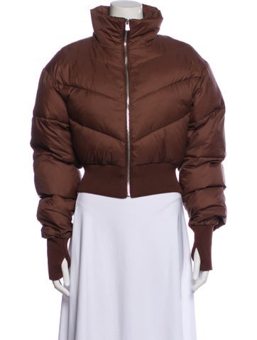 Pre-owned Alo Yoga Nylon Bomber Jacket In Brown