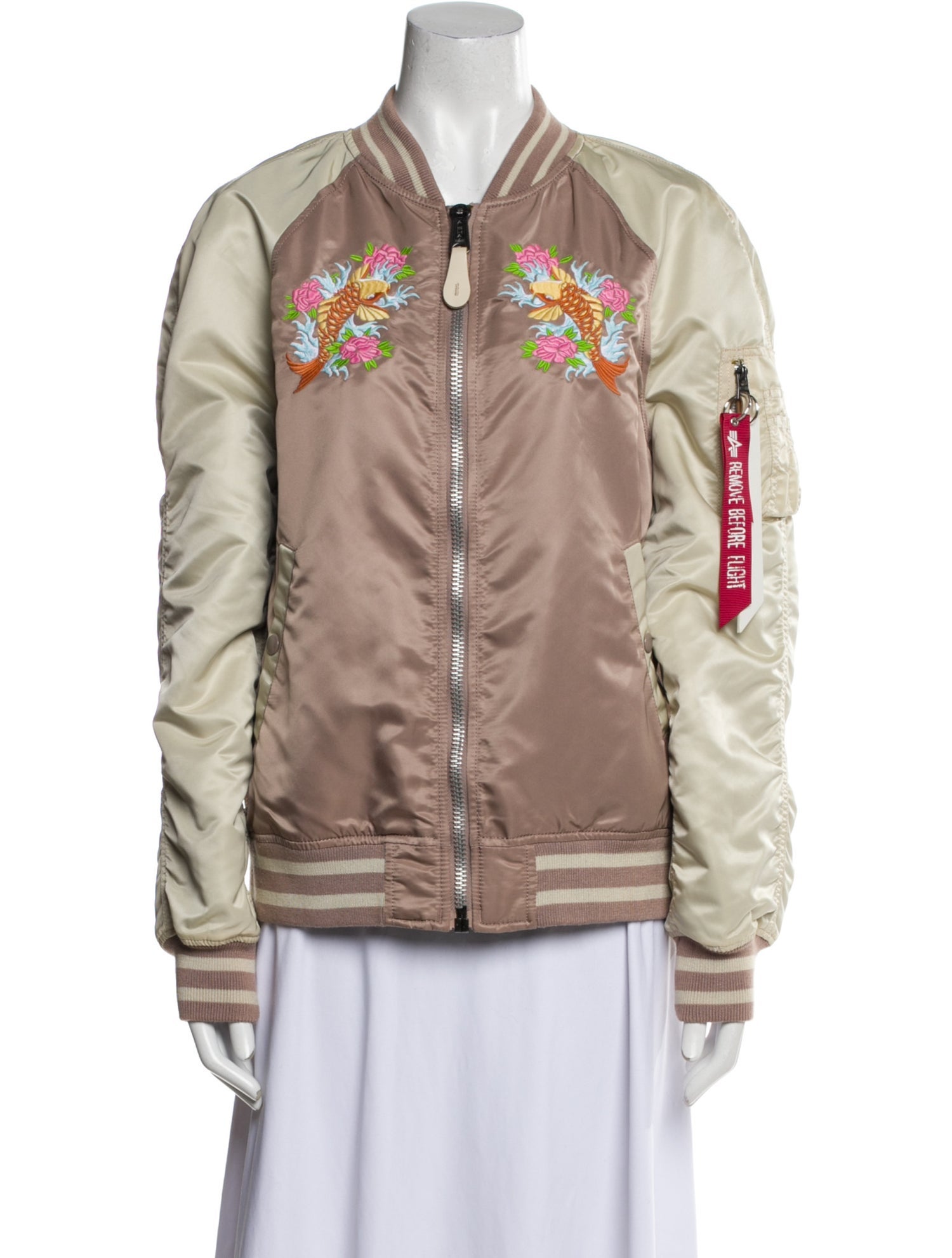 Alpha Industries Nylon Graphic Print Bomber Jacket