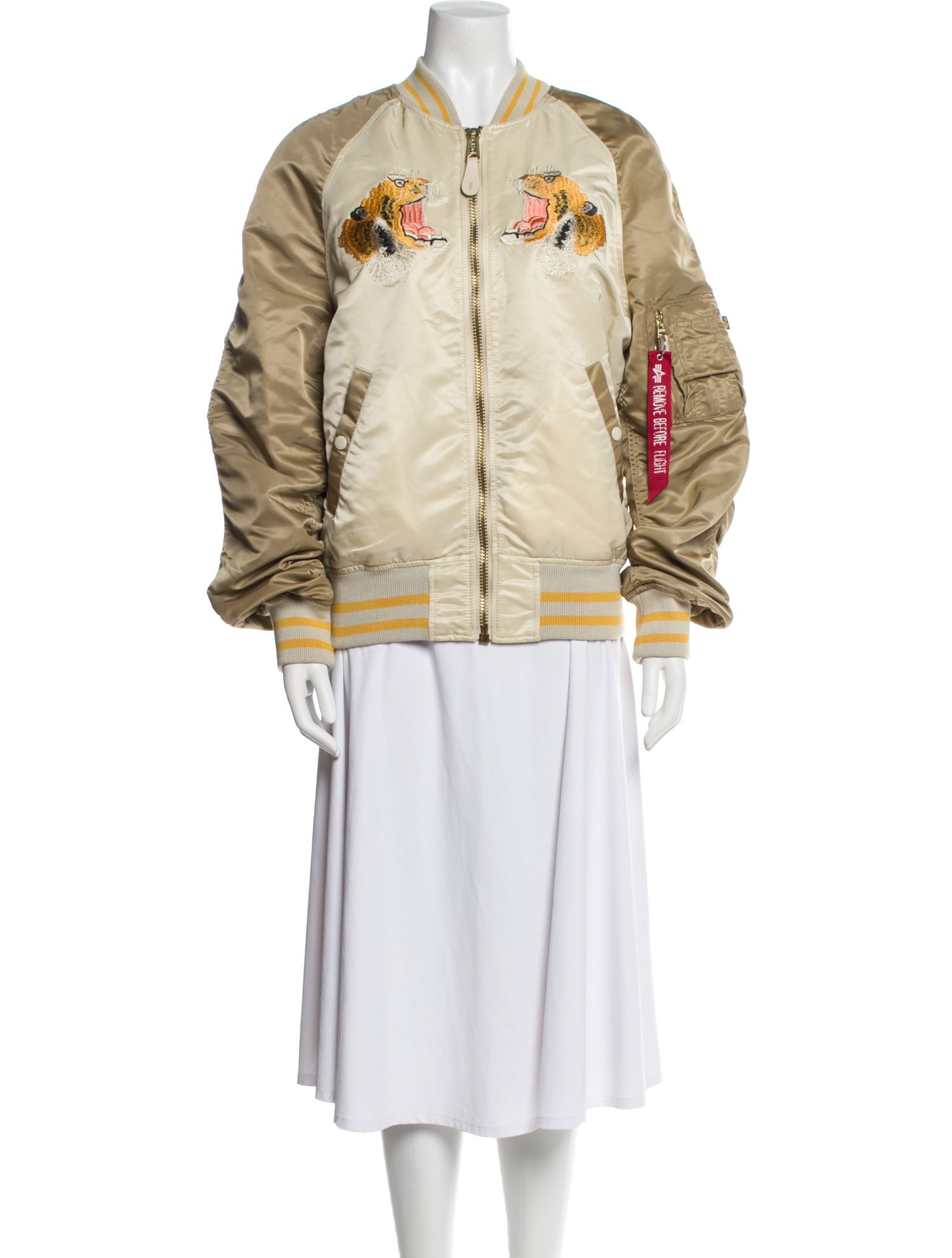 Alpha Industries Nylon Floral Print Bomber Jacket