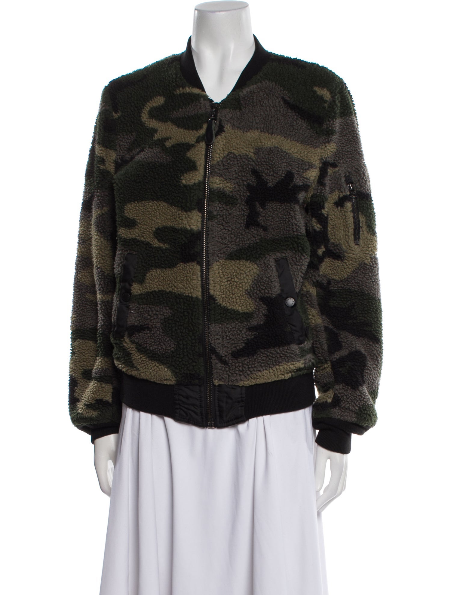 Alpha Industries Camouflage Print Bomber Jacket