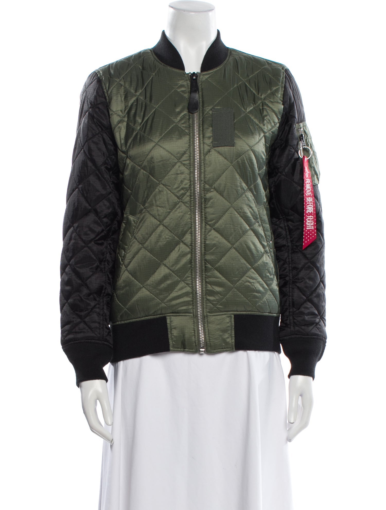 Alpha Industries Nylon Colorblock Pattern Bomber Jacket