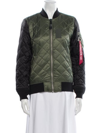 Alpha Industries Nylon Colorblock Pattern Bomber Jacket