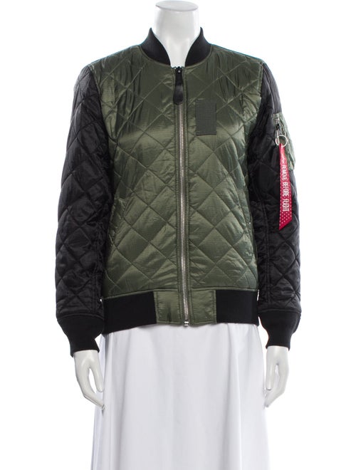 Alpha Industries Nylon Colorblock Pattern Bomber Jacket