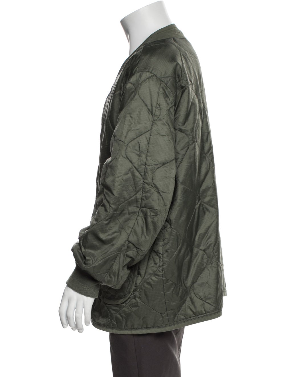 Alpha Industries Bomber Jacket Green Patch Pockets - image 2