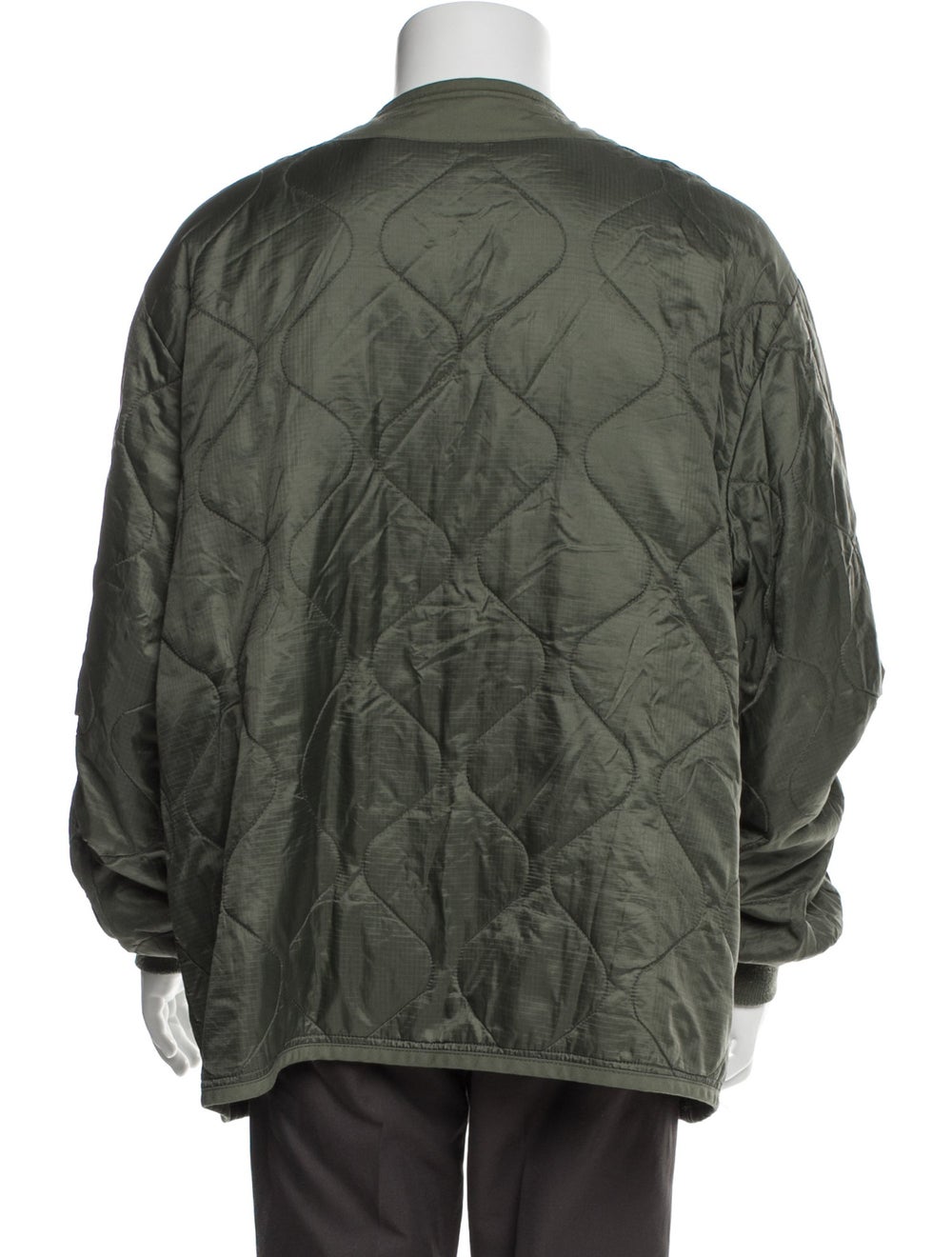 Alpha Industries Bomber Jacket Green Patch Pockets - image 3