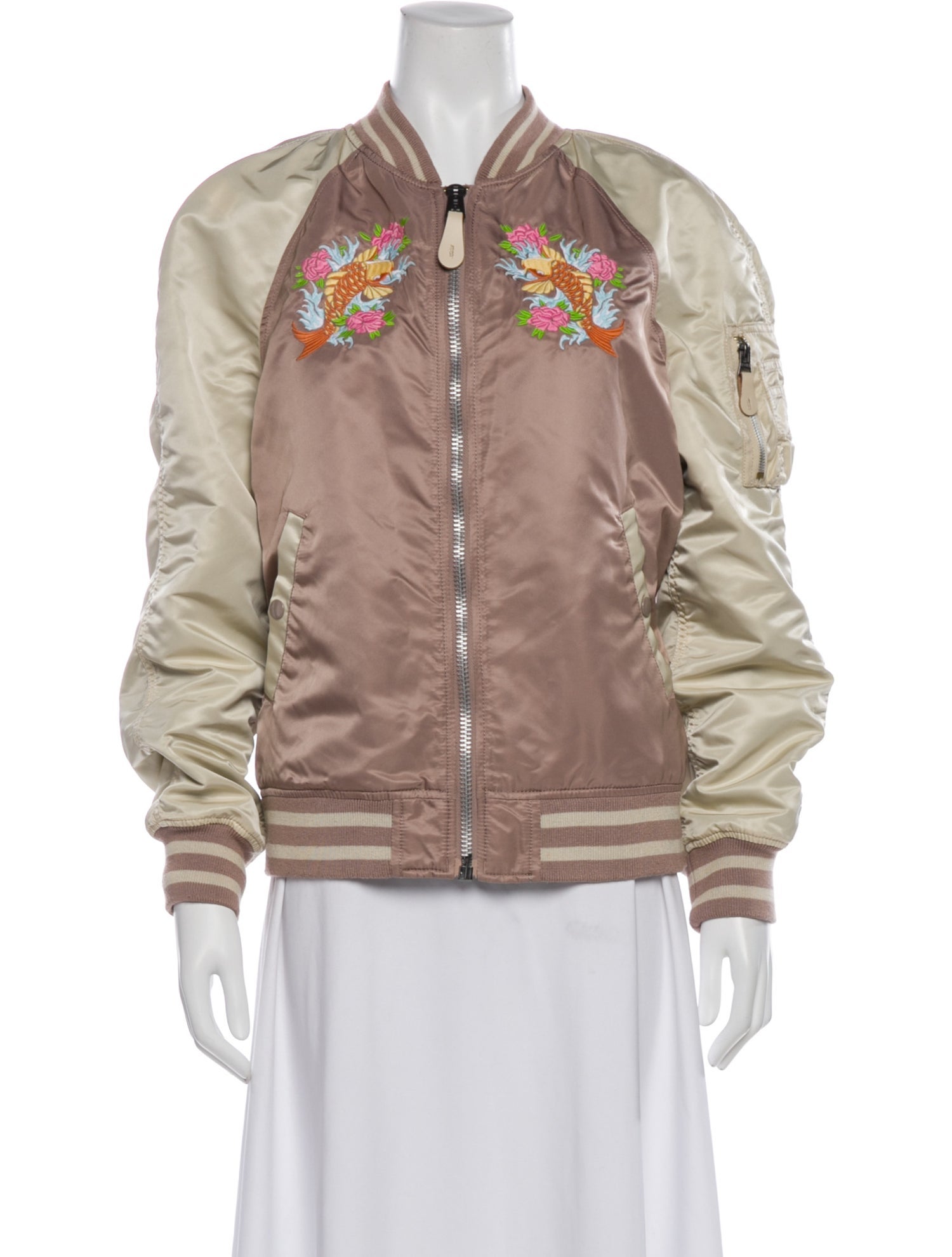 Alpha Industries Colorblock Pattern Bomber Jacket