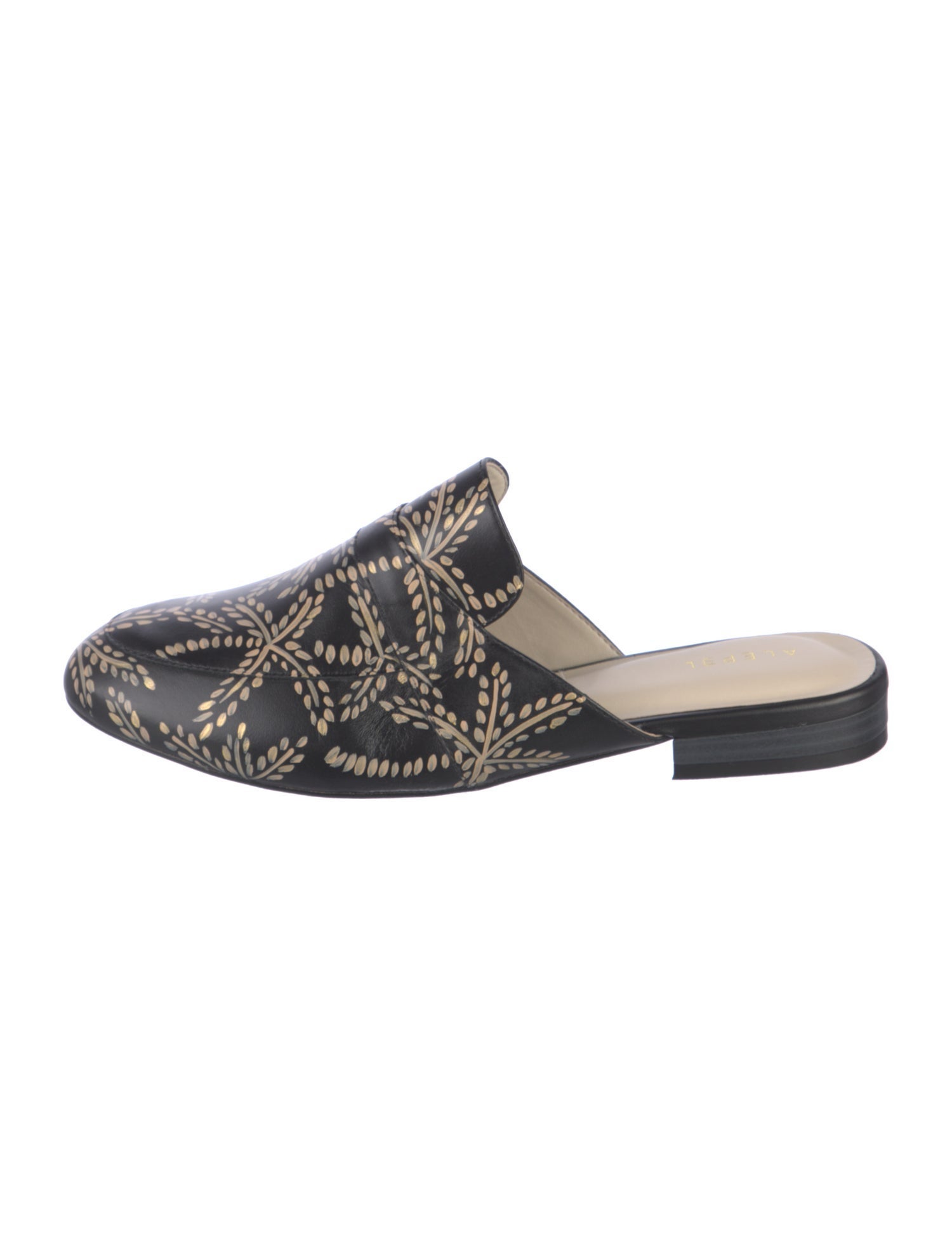 Alepel Leather Printed Mules