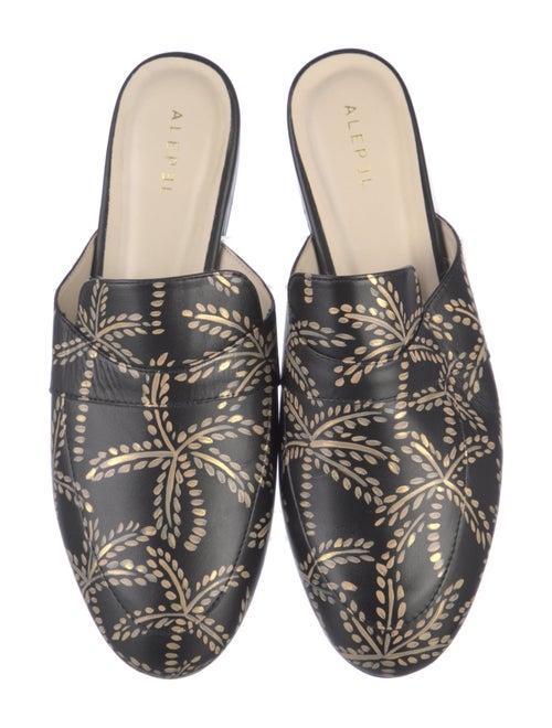 Alepel Leather Printed Mules